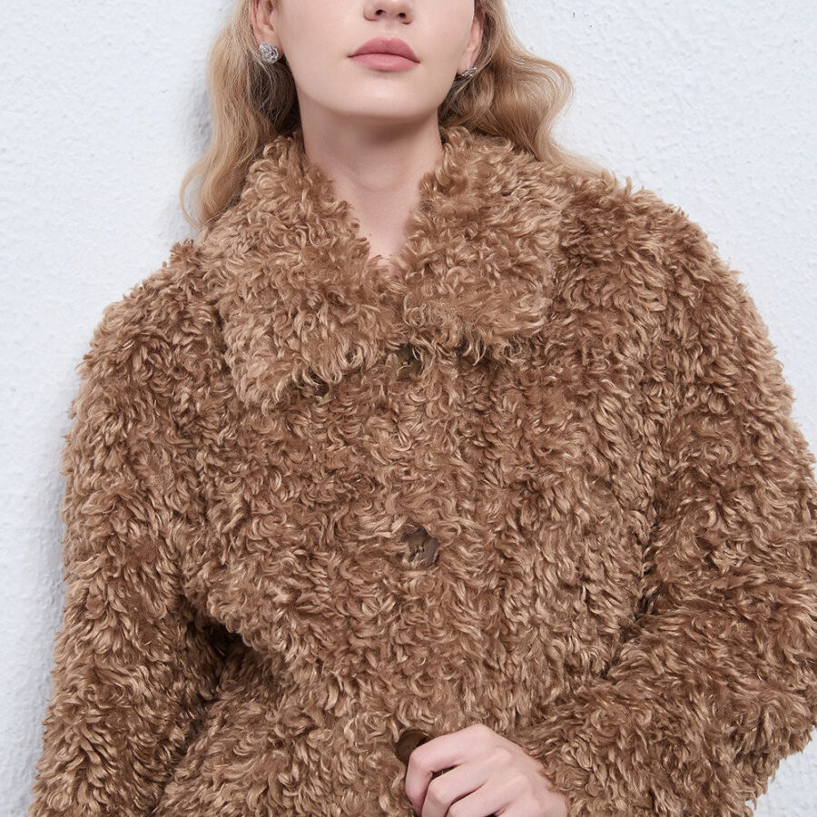 Solid Warm Button Notched Collar Coat